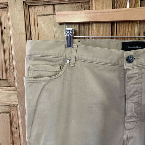 Men's Ermenegildo Zegna 42 x 30 Tan Cream Jeans Denim Straight Leg Trousers - Picture 3 of 13